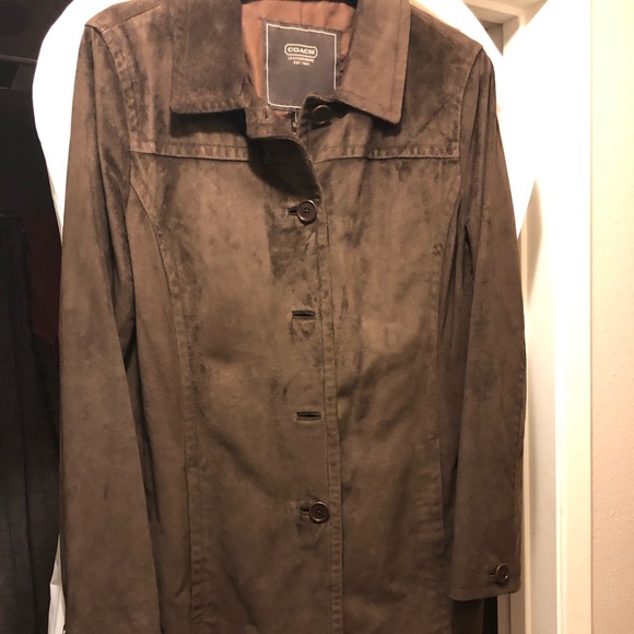 Coach brown suede leather coat Women’s size large